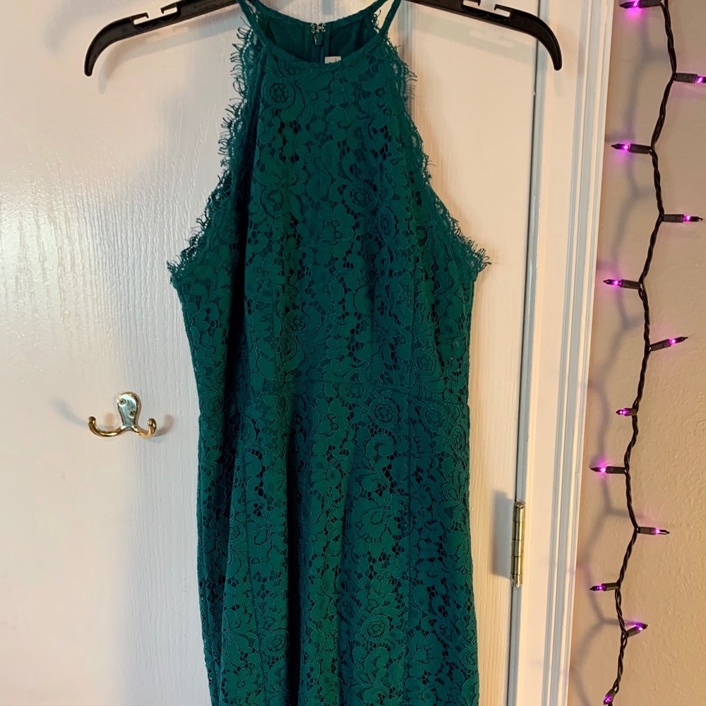 Loft | Green Mini Lace Dress